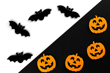 Halloween icons. scary pumpkin decoration isolated on black back