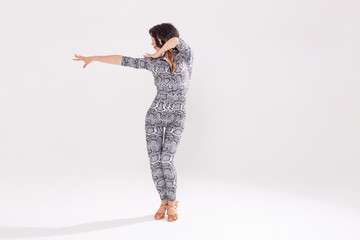 Latina dance, strip dance, contemporary and bachata lady concept - Woman dancing improvisation and...