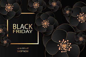 Black friday sale banner template design.