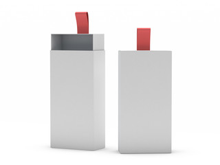 White box mock up isolated on white background. 3D
