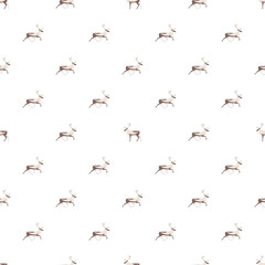  Vector seamless pattern with caribous on white background.