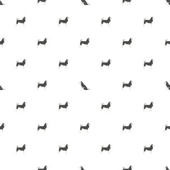  Vector seamless pattern with siberian huskies on white background.