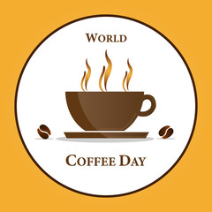 World Coffee Day. Cup of coffee. Vector illustration.