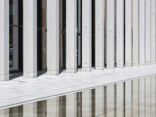 Architectural composition with modern building facade details