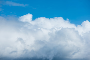 Sky clouds. Abstract background of blue sky with white clouds and rain clouds