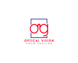 Initial OG letter Alphabet Optical Vision Logo Design Template