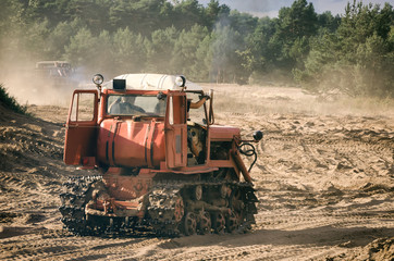 Fototapeta premium CONSTRUCTION MACHINERY - Off-road bulldozer in extreme terrain