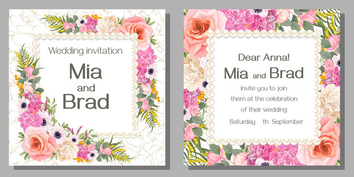 set of vintage cards with flowers