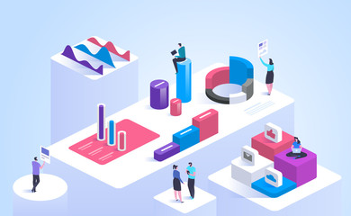 Obraz premium Business analytics isometric vector illustration