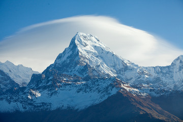Annapurna Peak in the Himalaya range, Annapurna region, Nepal
