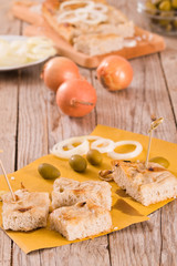 Genoese focaccia flatbread.