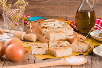 Genoese focaccia flatbread.
