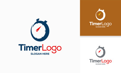 Stopwatch Timer Logo designs template vector, Logo symbol icon template