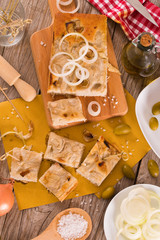 Genoese focaccia flatbread.