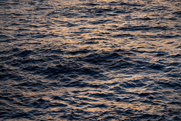 Sea in beams of sunset