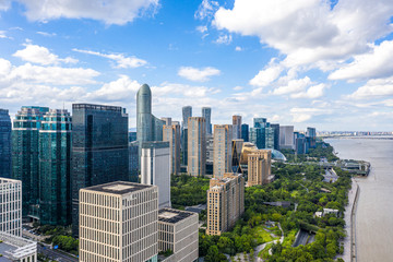 Naklejka premium city skyline in hangzhou china
