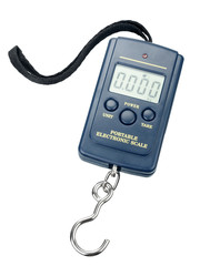 Close up portable electronic scale isolated on a white background