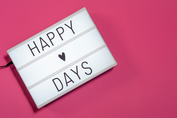 lightbox with happy days message