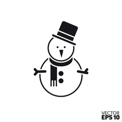 Snowman vector glyph icon