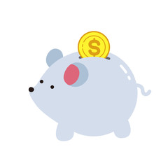 ねずみ　貯金箱　ねずみ年　イラスト