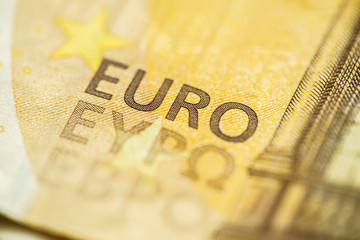 Closeup Euro Money Banknotes