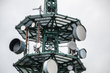 Fototapeta High transmitter mast for mobile services or secret services obraz