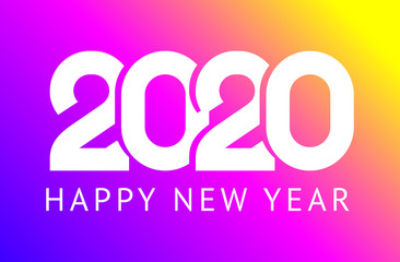 Happy New Year greeting card design 2020