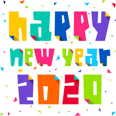 Happy New Year greeting card design 2020