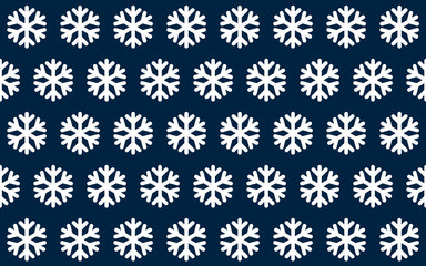 Seamless white snowflake on blue background