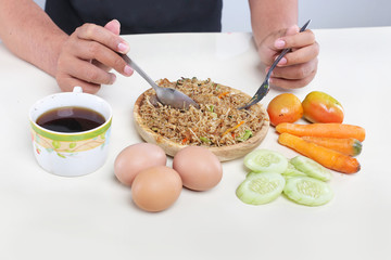 indonesian food nasi goreng delicious. fried rice indonesia food culinary