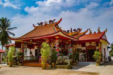 Thailand. Buddhist religious buildings are elegantly decorated. Buddhism. Architecture Of Thailand. The Buddhist temple has bright colors. Phuket island. Travelling to Thailand.