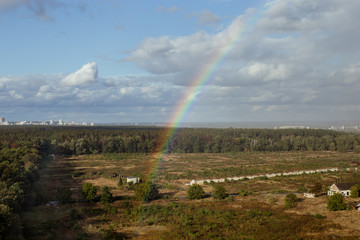 rainbow over landscape