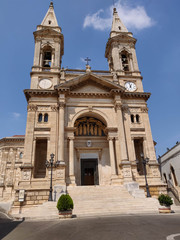 Fototapeta na wymiar Basilica of Saints Cosmas and Damian located in Alberobello in Italy