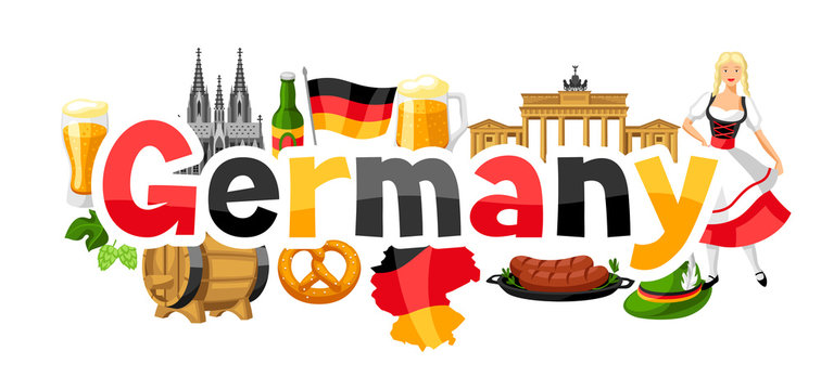 German background design. Germany national traditional symbols.