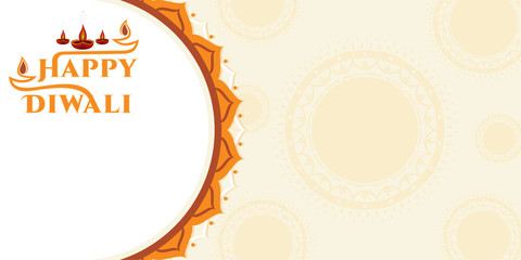 Happy Diwali festival of light in india, Vector illustration