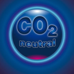 CO2 neutral Button blau