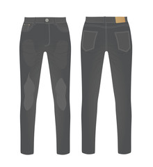 Grey denim pants. vector illustration