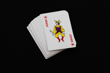 Playing Card with black background, Poker. Blackjack.