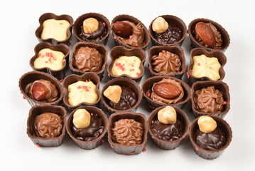 Mix of tasty chocolate candy collection.