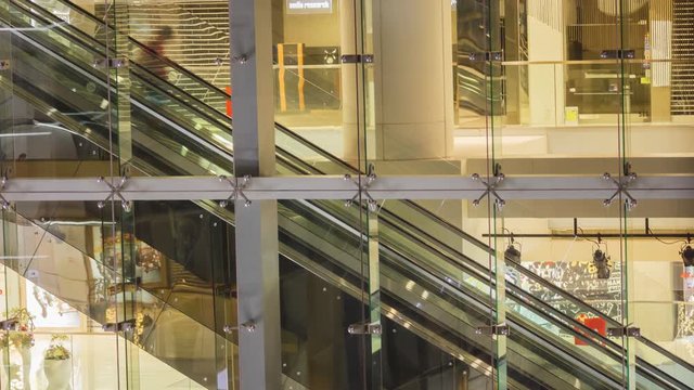 Time-Lapse of People using the escalators