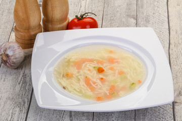 Chicken soup with noodles