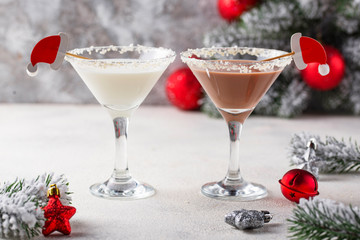Christmas chocolate snowflake martini cocktail