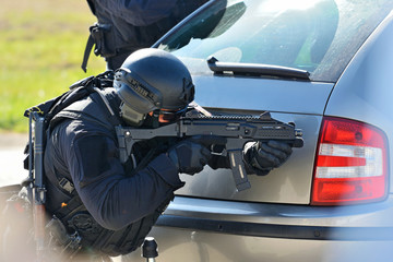 Arrest - anti-terrorist brigade in action.