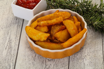 Fried potato slices
