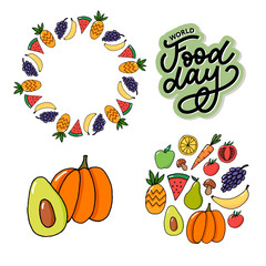 World Food Day Vector Illustration. Suitable for greeting card, poster and banner.
