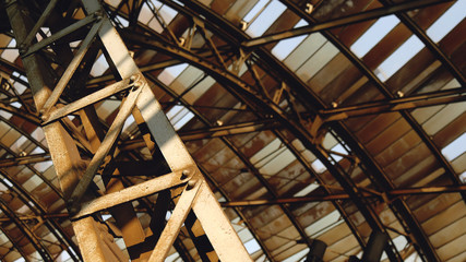 Detail of Riveted Steel Structure, Railway Station Hall