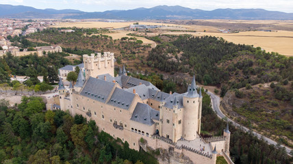 Fototapeta na wymiar vue aérienne du château de Ségovie
