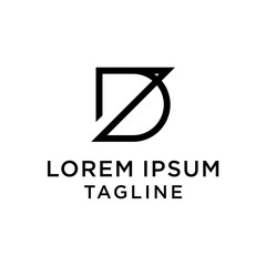Naklejka premium initial letter logo DZ, ZD logo template