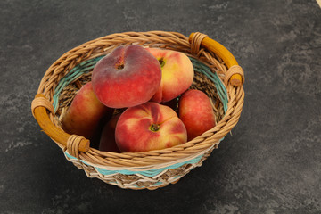 Sweet ripe tasty flat peach