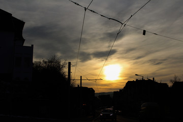 Fototapeta na wymiar Sonnenuntergang mit Silouette